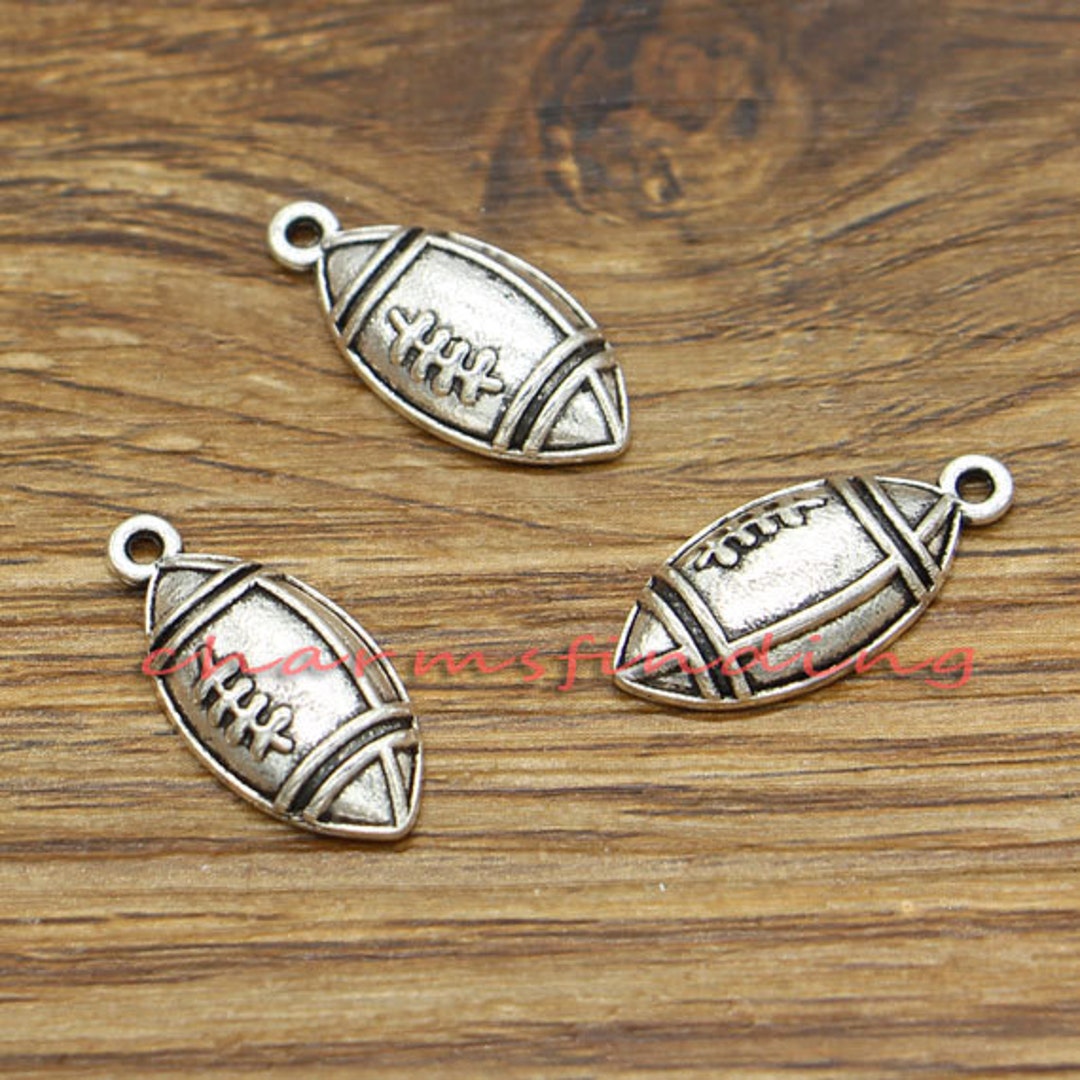 30pcs Football Ball Charms Sports Charm Antique Silver Tone 22x10mm Cf2436 - Etsy