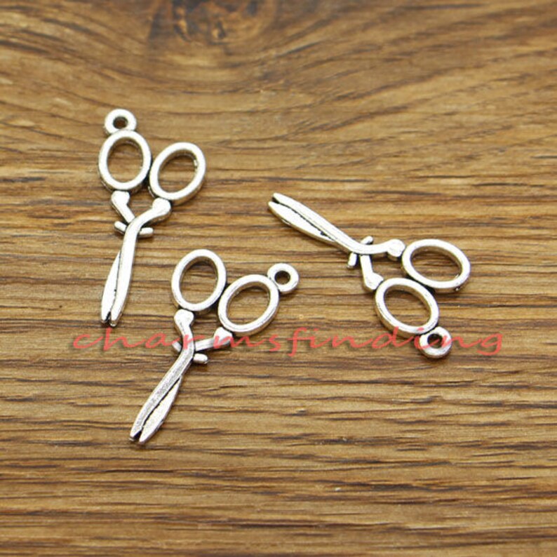 30pcs Scissor Charms Sewing Charms Antique Silver Tone 15x30mm Etsy