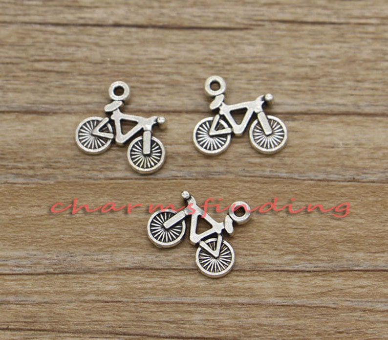 50pcs Bike Charms Bicycle Cycling Charm Antique Silver Tone Etsy