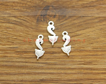 50pcs Fox Charms Animal Charm Bulk Charm Antique Tibetan Silver 8x20mm cf4883