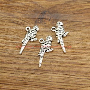 20pcs Parrot Charms Fly Bird Charms Antique Silver Tone 13x33mm cf5148