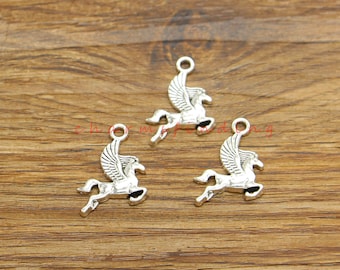 30pcs Flying Horse of Pegasus Charms Griekse Mythologie Paardensport Sieraden Accessoires Antiek Zilver Tone 15x23mm cf4781