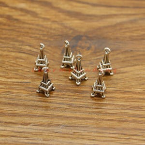 40pcs Eiffel Tower Charms France Charms Antique Silver Tone 6x16mm cf4853