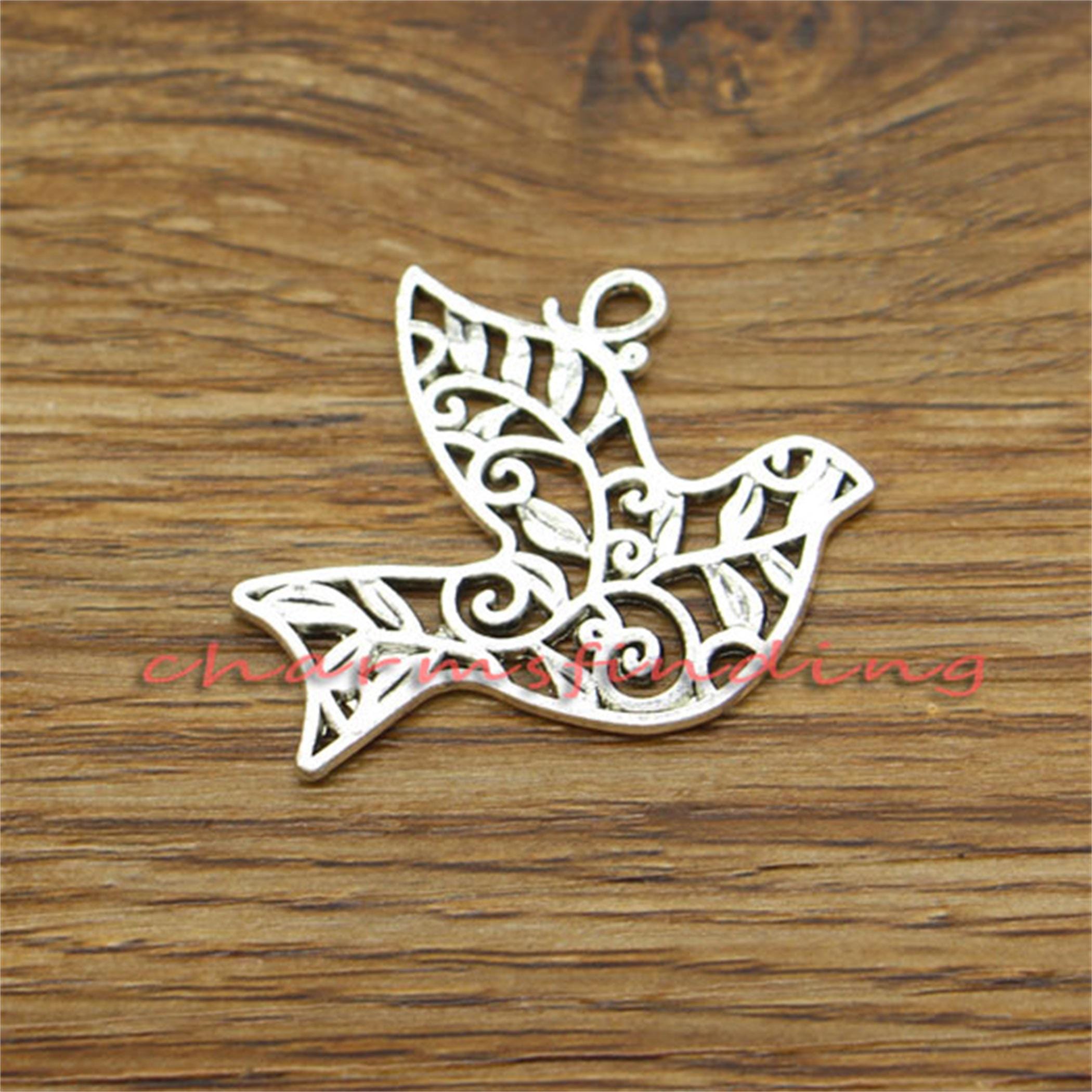 White Turquoise Bracelet Dove And Leaf Charm Bracelet