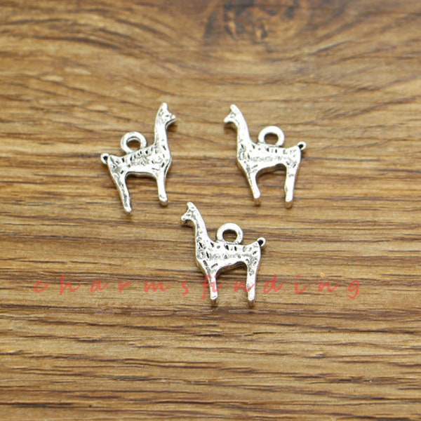 25 stks Lama Charms Alpaca Charms Antieke Zilveren Toon 13x17mm cf3645