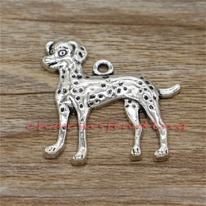 12 Stück Hund Charms Tier Dalmatiner Charme Antik Silber Ton 29 x 29 mm sf2069