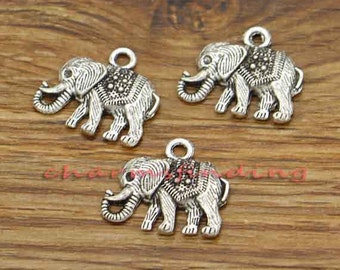 20pcs Elephant Charms Zoo Charms Antique Silver Tone 19x23mm cf2255