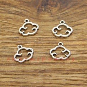 50pcs Cloud Charms Weather Charms Antique Silver Tone 15x13mm cf3474 image 2