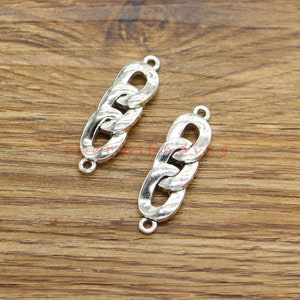15pcs Curb Chain Choker Chain Link Connector Antique Silver Tone 10x34mm cf4508