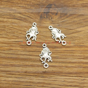 50 pezzi connettori Octopus collegamenti gioielli bracciale collegamenti artigianato fai da te ciondoli sfusi tono argento antico 10x21mm cf4776