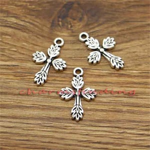 20 Stück Kreuz Charms Religiöse Charms Antik Silber Ton 26x16mm cf0093