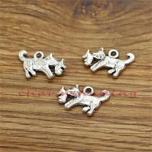 20 Stück Hund Charms Tier Charms Antik Silber Ton 12x21mm lf3366