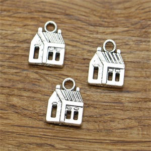20pcs House Charm Cabin Charm Antique Silver Tone 14x18mm cf1946