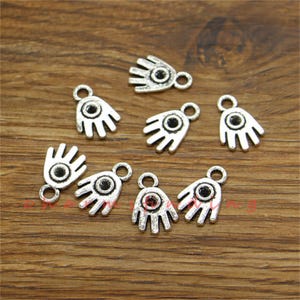 50pcs Hamsa Hand Charms Henna Charms Antique Silver Tone 11x16mm cf3528