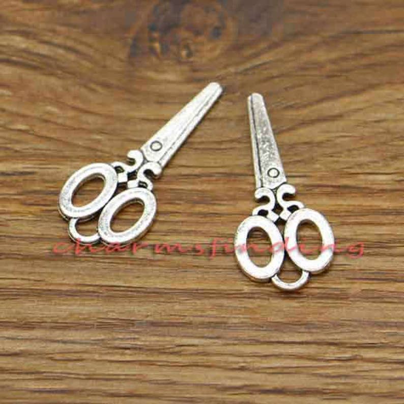 20pcs Scissor Charms Sewing Charms Antique Silver Tone 34x15mm Etsy