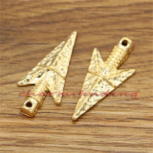 15pcs Large Arrowhead Pendant Charms KC Gold Tone 16x36mm cf2664