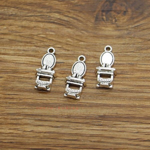 20pcs Makeup Table Charms Dresser Charm Antique Silver Tone 10x21mm cf4028