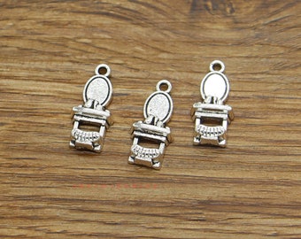 20pcs Makeup Table Charms Dresser Charm Antique Silver Tone 10x21mm cf4028