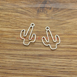 40pcs Cactus Charms Jamaica Cactus Cut-Out Bulk Antique Silver Tone 17x25mm cf4364