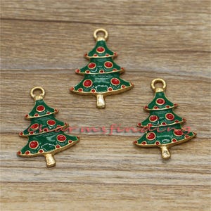 10 breloques pour sapin de Noël breloques étoiles breloques en émail plaqué or 18 x 26 mm cf1425