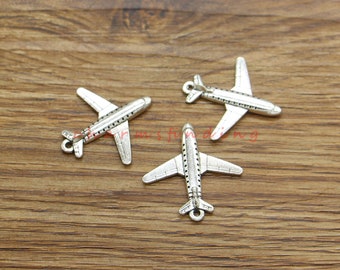 20 Stück Flugzeug Charms Flugzeug Charms Reise Charms Antik Silber Ton 25x26mm cf4316