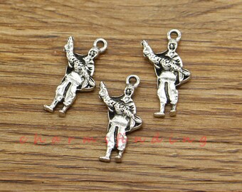 20pcs Fisherman Charms Fishing Charms Antique Silver Tone 15x24mm cf3595