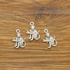 Monkey Charm 13x15mm Silver Tone 3d Pbe109 - Etsy