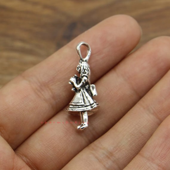5pcs Girl Charms Student Charms 3D Charms Antique Silver Tone Etsy