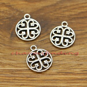 50pcs Hollow Flower Charms 2 Sided Round Charm Earring Jewelry - Etsy