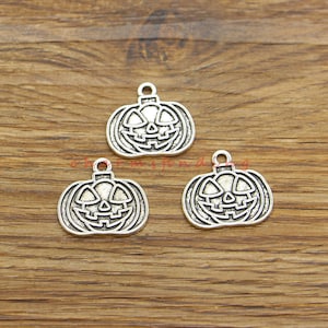 20pcs Pumpkin Charms Halloween Charm Antique Silver Tone 21x19mm cf4523