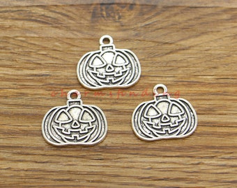 20pcs Pumpkin Charms Halloween Charm Antique Silver Tone 21x19mm cf4523