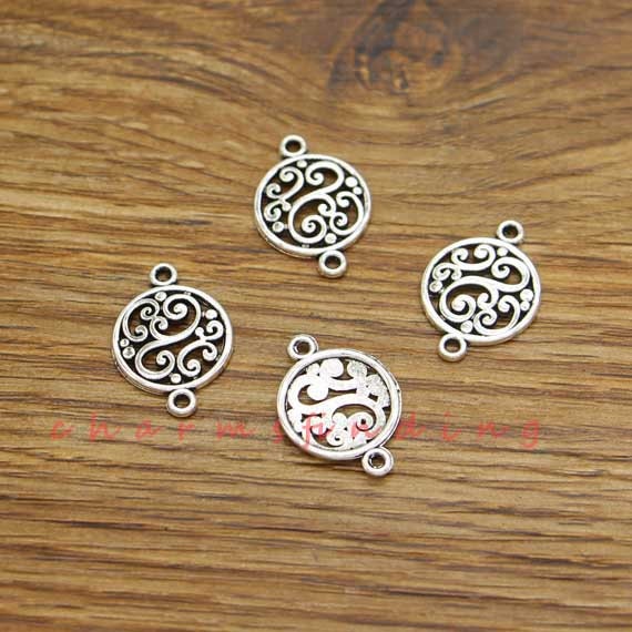 50pcs Flower Connector Charms Floral Connector Antique Silver - Etsy