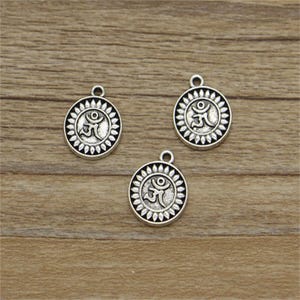 30pcs OM Charms Ohm Yoga Meditation Antique Silver Tone 15x13mm cf1012