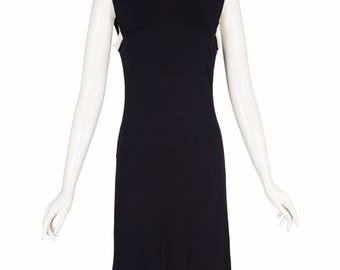 Gianni Versace Couture 1997 zwarte viscosejersey vintage mouwloze jurk, maat S