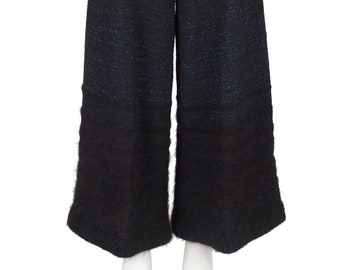 Christian Lacroix 1990s Vintage Rayon Lurex Knit & Mohair Wide-Leg Pants Sz M L