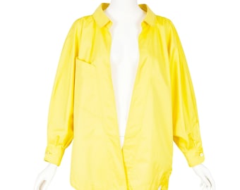 Claude Montana 1985 S/S Vintage Yellow Cotton Collared Light Jacket