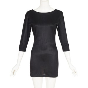 SALE【Alaia】Vネック ミディ ポプリン ドレス Documented Spring 1992 Azzedine Alaia Black Knit Mini Dress