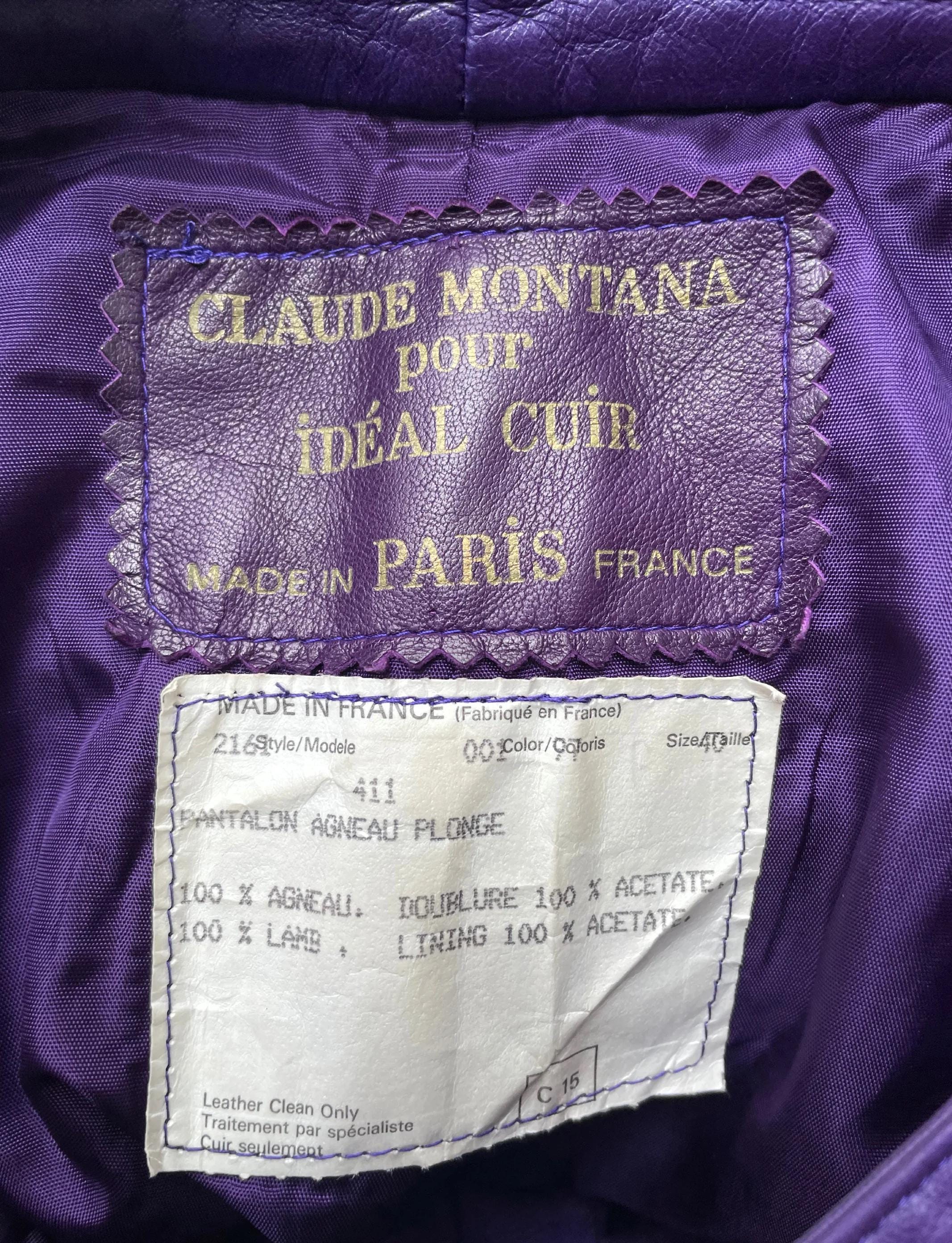 Claude Montana for Ideal Cuir 1980s Vintage Purple Lambskin Claude Montana for Ideal Cuir 1980s Vintage Purple Lambskin