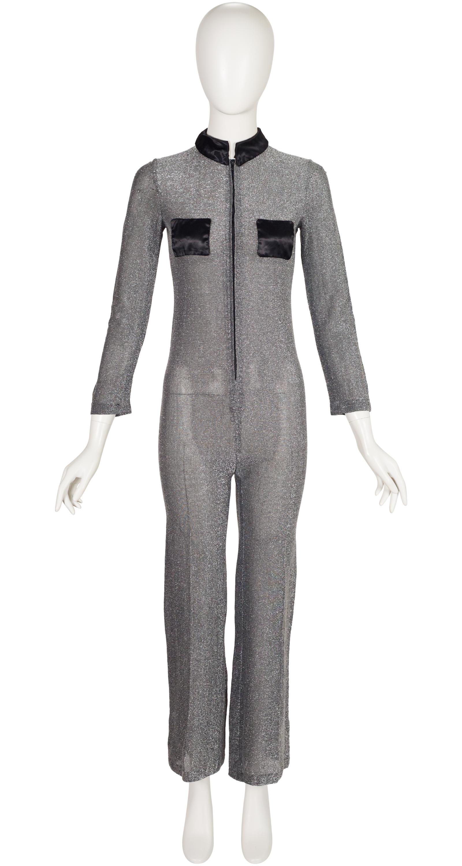 Jacqueline Familiant 1960s Space Age Silver Vintage Zip-up