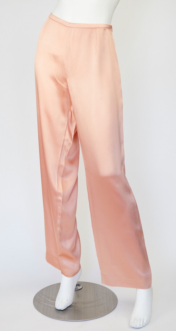 Gianfranco Ferré 1990s Vintage Peach Satin & Flor… - image 2