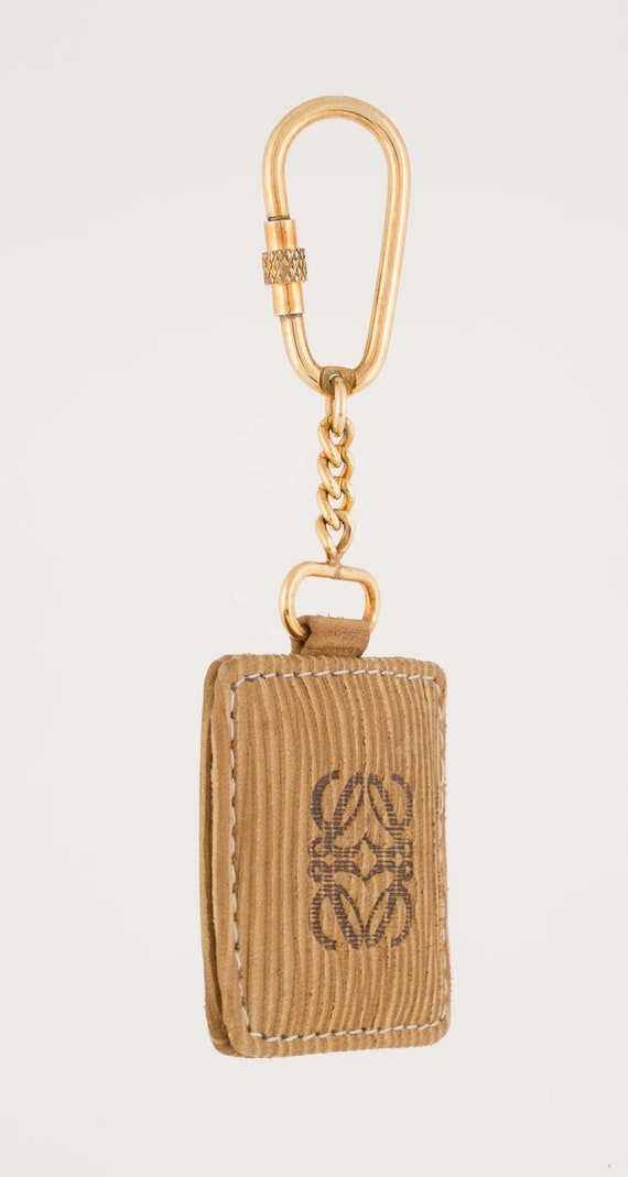 Loewe 1990s Vintage Logo Beige Leather Keychain - Etsy Loewe 1990s Vintage Logo Beige Leather Keychain - Etsy