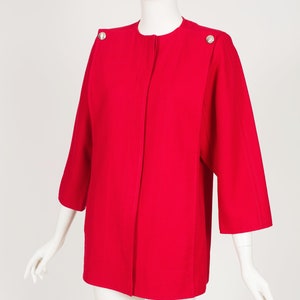 Gianfranco Ferré 1980s Vintage Red Wool Panel Jacket Sz M L image 4