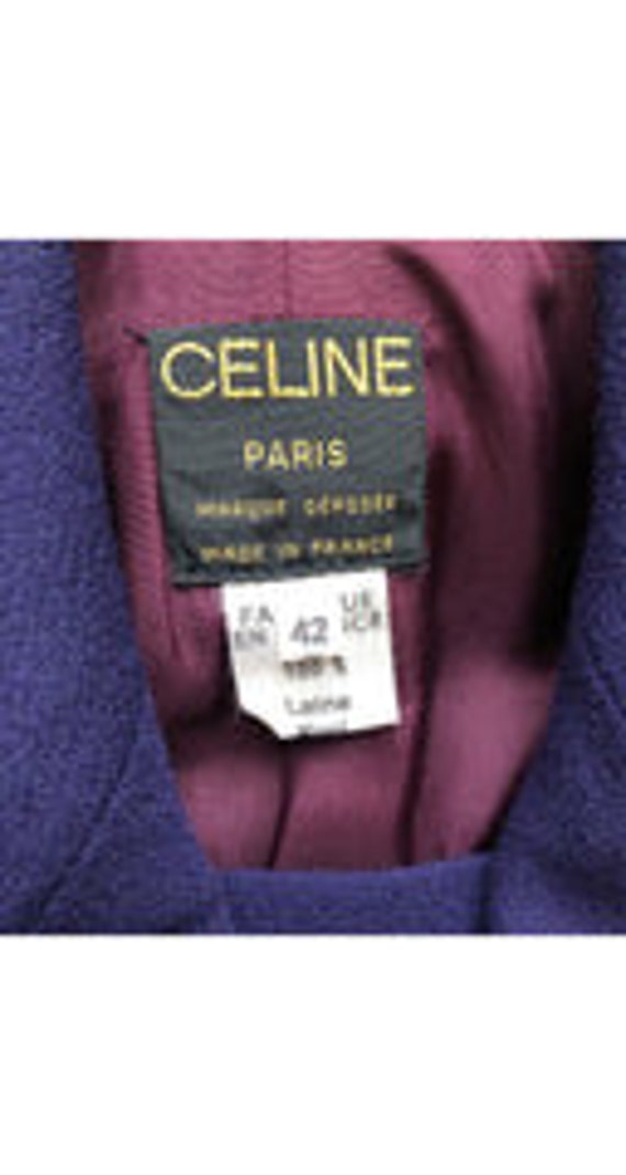 Céline 1980s Vintage Navy Blue Wool Double-Breast… - image 6