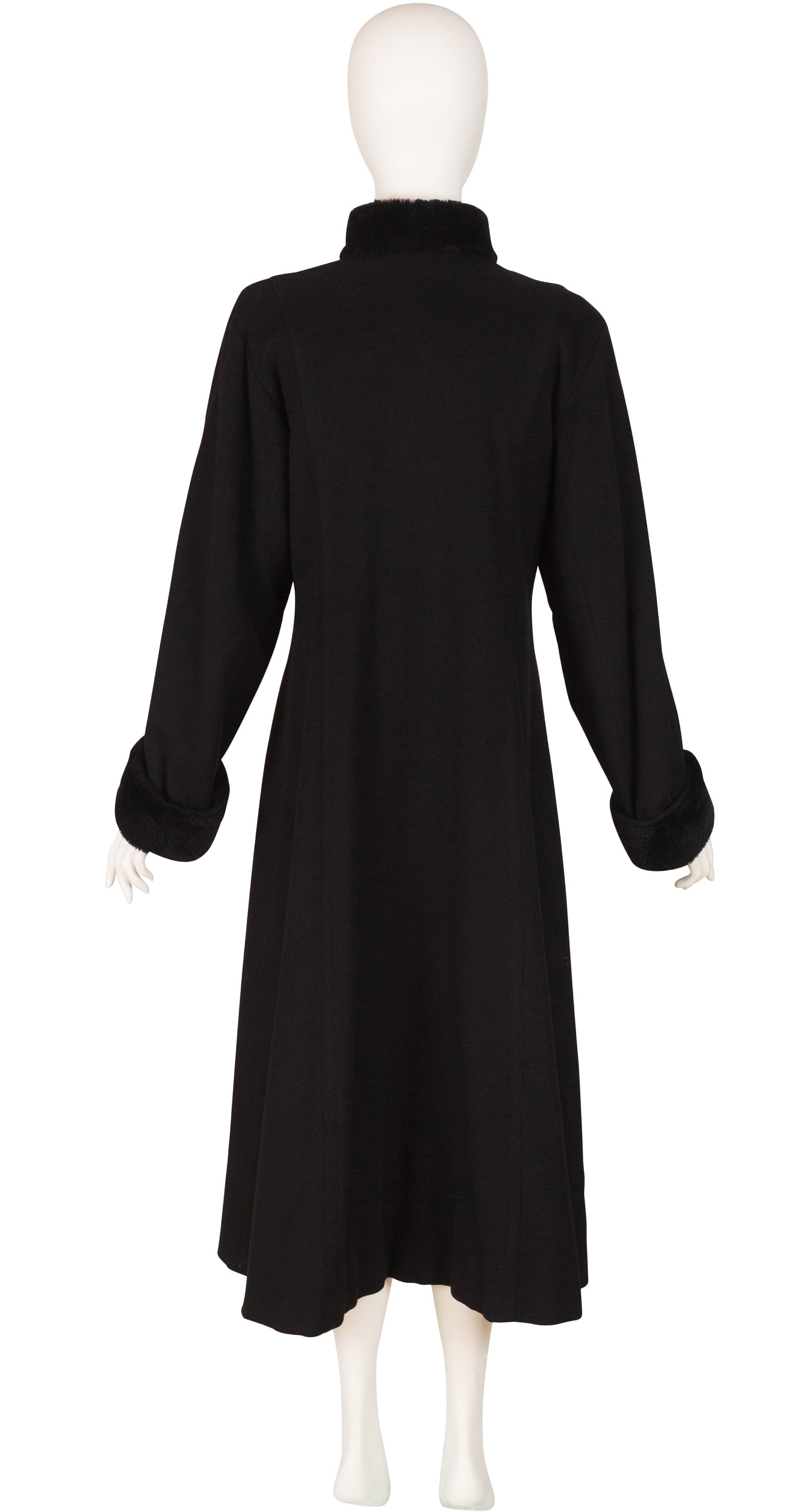 Yves Saint Laurent Fourrures 1980s Vintage Black Cashmere & Wool