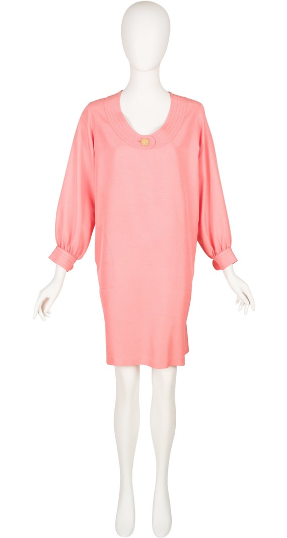 Yves Saint Laurent 1990s Vintage Coral Raw Silk B… - image 1