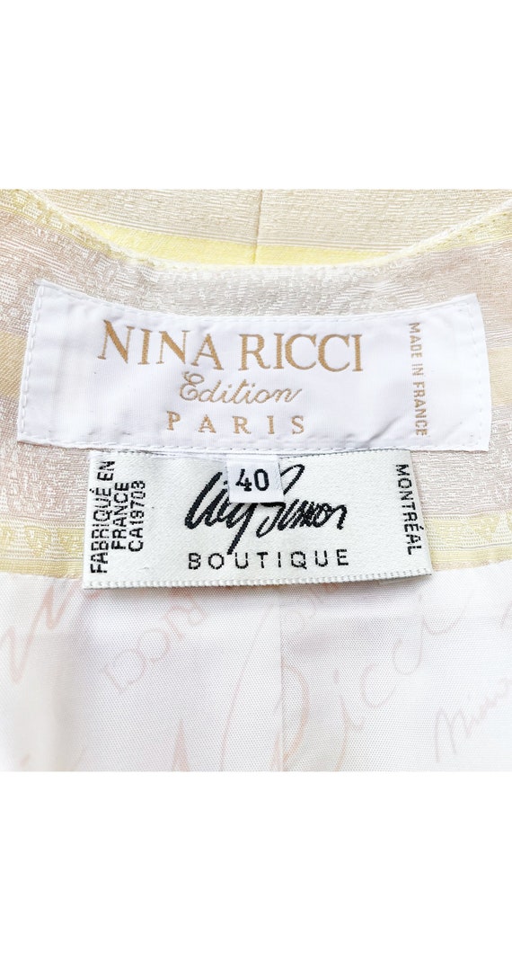 Nina Ricci 1990s Vintage Striped Pastel Jacquard … - image 6