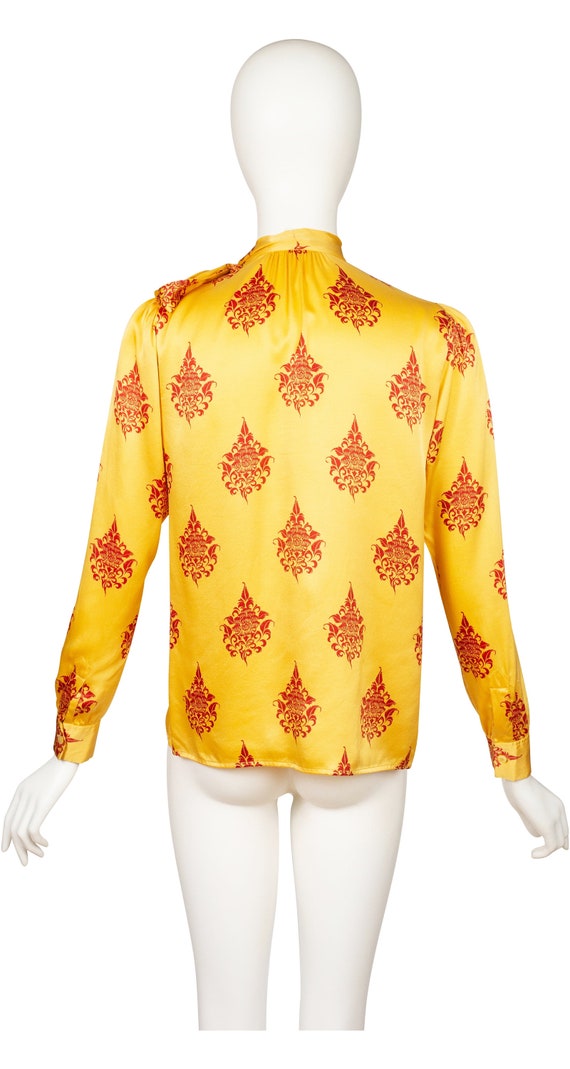 Yves Saint Laurent 1970s Vintage Yellow & Red Sil… - image 2