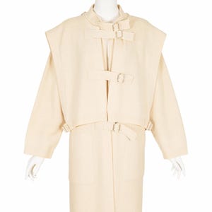 Dorothée Bis 1981-82 秋冬 ヴィンテージ クリーム ウール ニット バックル ストラップ セーター コート
