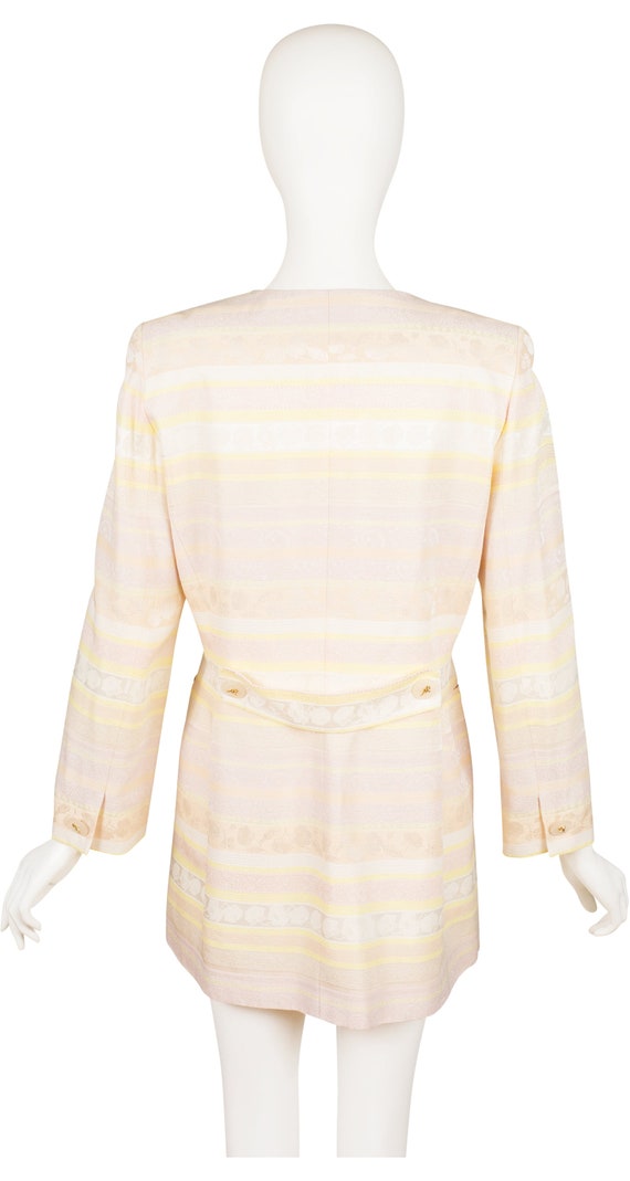 Nina Ricci 1990s Vintage Striped Pastel Jacquard … - image 2