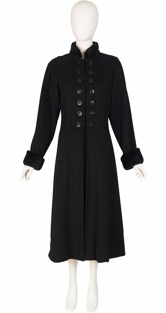 Yves Saint Laurent Fourrures 1980s Vintage Black Cashmere & Wool